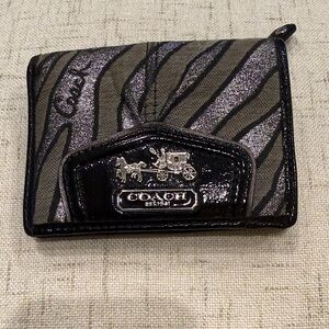 Coach Zebra print horse & carriage Wallet